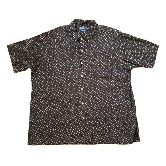 Vintage Polo Ralph Lauren Clayton 100% Linen Size XL Mens Black Button Up Shirt - Picture 1 of 6